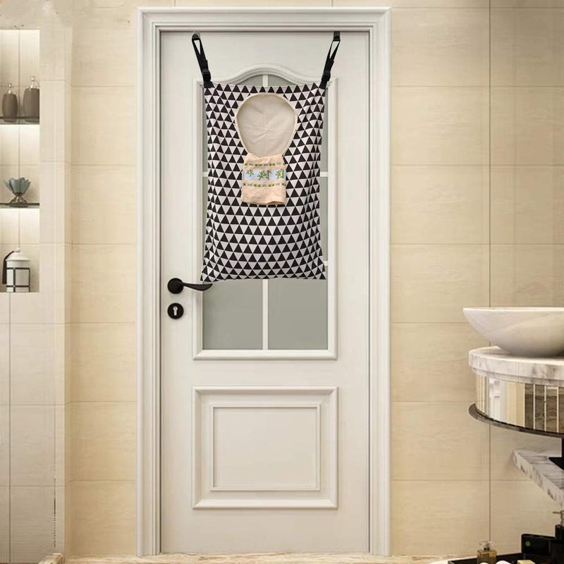 Amlrt Adjustable Space Saving Door Hanging Laundry Hamper Bag with Stainless Steel Hooks - Image 5